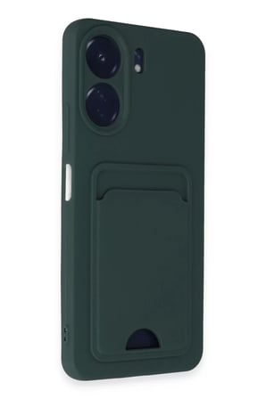 Newface Xiaomi Redmi 13C Kılıf Kelvin Kartvizitli Silikon - Koyu Yeşil