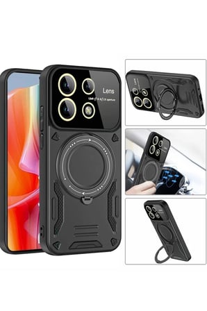 Newface Xiaomi Redmi Note 13 Pro 5G Kılıf Joy Lens Standlı Kapak - Koyu Yeşil