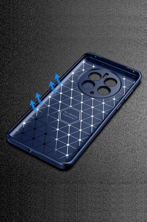Newface Realme 12 Pro Plus Kılıf Auto Focus Karbon Kapak - Lacivert