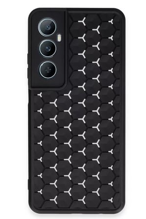 Newface Realme C65 Kılıf Petek Silikon Kapak - Siyah