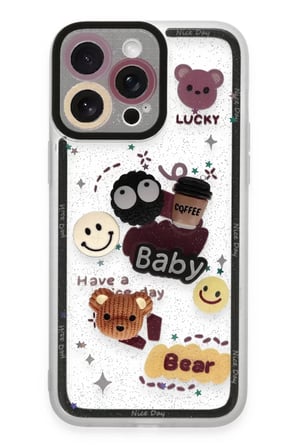 Newface Apple iPhone 14 Pro Kılıf Sweet Desenli Silikon Kapak - Sarı