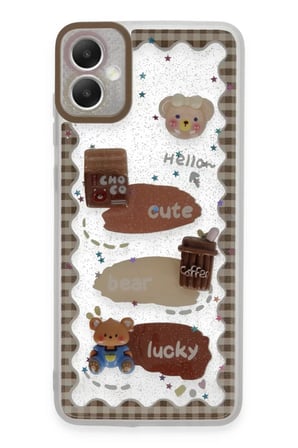 Newface Samsung Galaxy A05 Kılıf Sweet Desenli Silikon Kapak - Şeffaf