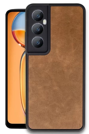 Newface Realme C65 Kılıf Aras Deri Kapak - Taba