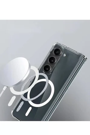 Newface Samsung Galaxy Z Fold 6 Kılıf Magneticsafe Şeffaf Silikon - Şeffaf