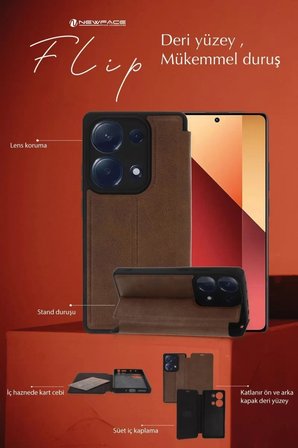 Newface Samsung Galaxy A05 Kılıf Flip Cover - Koyu Yeşil