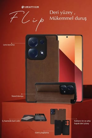 Newface Samsung Galaxy A05S Kılıf Flip Cover - Siyah