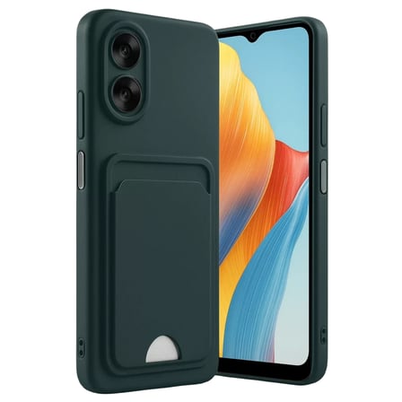 Newface Oppo A38 Kılıf Kelvin Kartvizitli Silikon - Koyu Yeşil