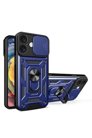 Newface Apple iPhone 16 Kılıf Pars Lens Yüzüklü Silikon - Lacivert