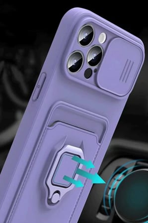 Newface Xiaomi Mİ 11 Lite Kılıf Zuma Kartvizitli Yüzüklü Silikon - Lacivert
