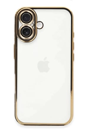 Newface Apple iPhone 16 Plus Kılıf Razer Lensli Silikon - Gold