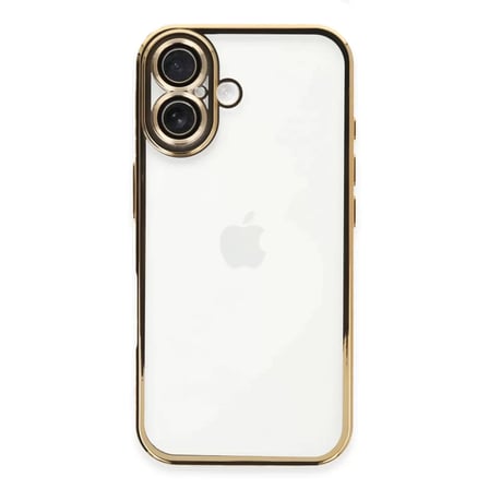 Newface Apple iPhone 16 Plus Kılıf Razer Lensli Silikon - Gold