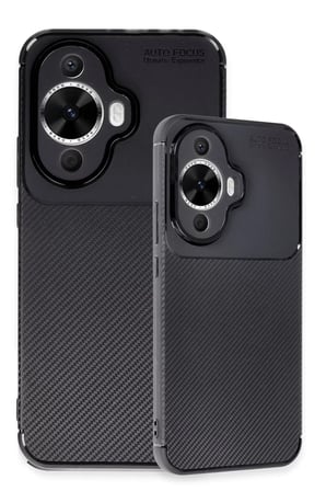 Newface Huawei Nova 12S Kılıf Auto Focus Karbon Kapak - Siyah