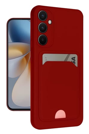 Newface Samsung Galaxy S24 FE Kılıf Kelvin Kartvizitli Silikon - Kırmızı