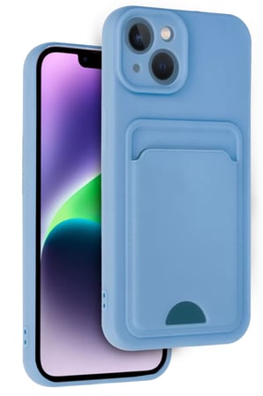 Newface Apple iPhone 14 Kılıf Kelvin Kartvizitli Silikon - Mavi