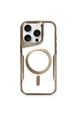 Newface Apple iPhone 15 Pro Kılıf Boyi Magsafe Silikon Kapak - Kahverengi