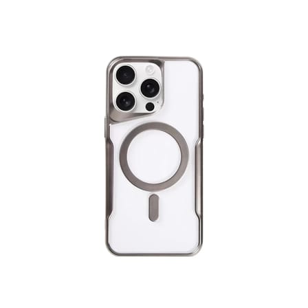 Newface Apple iPhone 15 Pro Max Kılıf Boyi Magsafe Silikon Kapak - Titan Gri