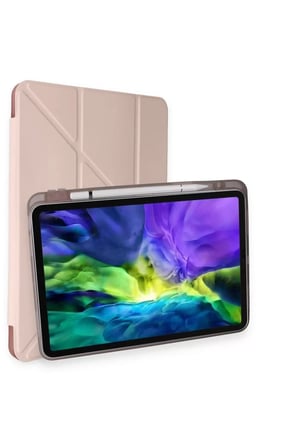 Newface Apple iPad Pro 11 (2024) Kılıf Kalemlikli Mars Tablet Kılıfı - Rose Gold