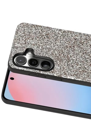 Onegif Samsung Galaxy S24 FE Bright Simli Kapak - Gümüş