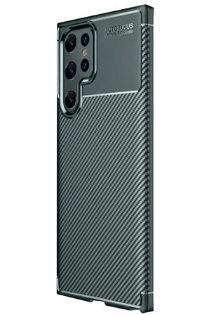 Newface Samsung Galaxy S25 Ultra Kılıf Auto Focus Karbon Kapak - Koyu Yeşil