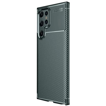 Newface Samsung Galaxy S25 Ultra Kılıf Auto Focus Karbon Kapak - Koyu Yeşil