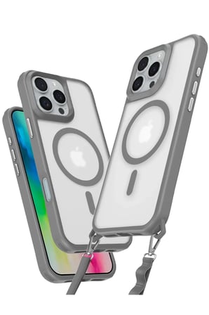 Newface Apple iPhone 16 Pro Max Kılıf Enka Magsafe Silikon Kılıf - Titan Gri