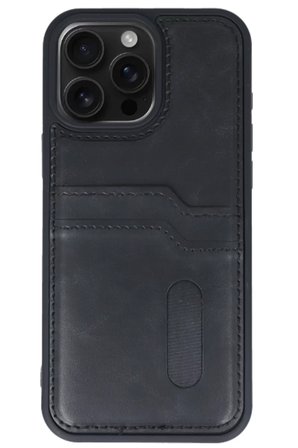 Newface Apple iPhone 14 Pro Max Kılıf Sara Kartvizitli Deri Kılıf - Siyah