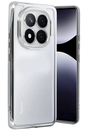 Newface Xiaomi Redmi Note 14 Pro 5G Kılıf Razer Lensli Silikon - Gümüş