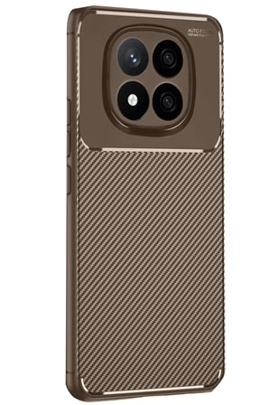Newface Xiaomi Redmi Note 14 Pro 4G Kılıf Auto Focus Karbon Kapak - Kahverengi