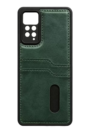 Newface Xiaomi Redmi Note 12 Pro 4G Kılıf Sara Kartvizitli Deri Kılıf - Koyu Yeşil