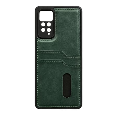 Newface Xiaomi Redmi Note 12 Pro 4G Kılıf Sara Kartvizitli Deri Kılıf - Koyu Yeşil