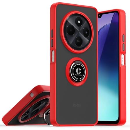Newface Realme C75 4G Kılıf Montreal Yüzüklü Silikon Kapak - Kırmızı