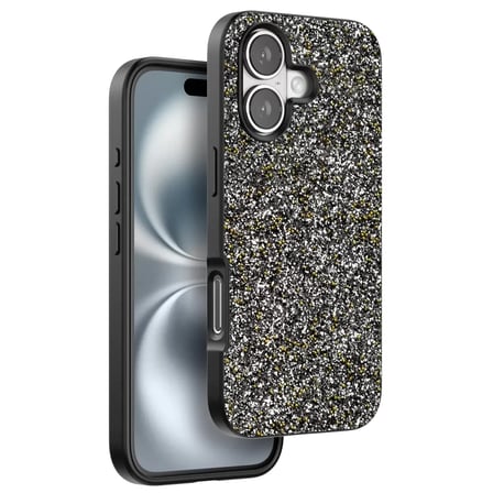 Onegif Apple iPhone 16 Plus Bright Simli Kapak - Gümüş