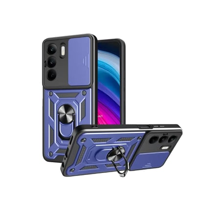 Newface Realme C75 4G Kılıf Pars Lens Yüzüklü Silikon - Lacivert