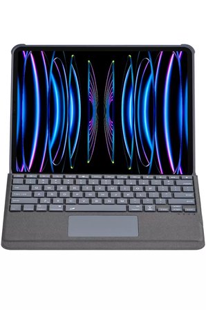 Newface Apple T5509D iPad Pro 12.9 (2022) Kılıf Palermo Ledli Klavyeli Standlı Tablet Kılıfı - Siyah