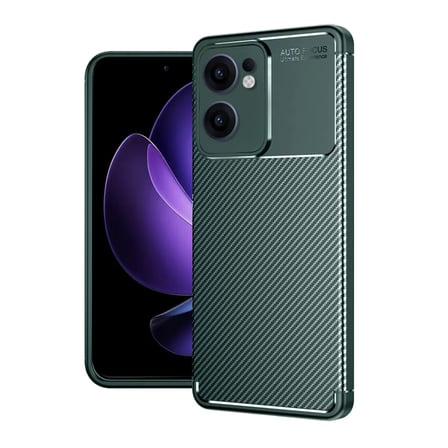 Newface Oppo Reno 13F Kılıf Auto Focus Karbon Kapak - Koyu Yeşil