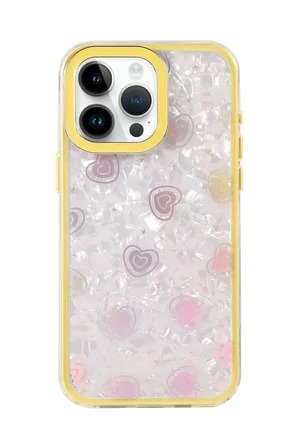 Newface Apple iPhone 14 Pro Max Lumi Desenli Kapak - Sarı