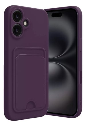 Newface Apple iPhone 16 Kılıf Kelvin Kartvizitli Silikon - Derin Mor