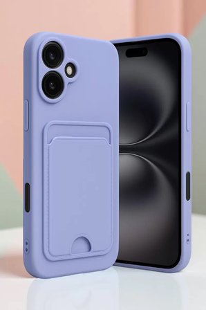 Newface Apple iPhone 16 Kılıf Kelvin Kartvizitli Silikon - Derin Mor