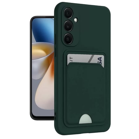 Newface Samsung Galaxy M15 Kelvin Kartvizitli Silikon - Koyu Yeşil