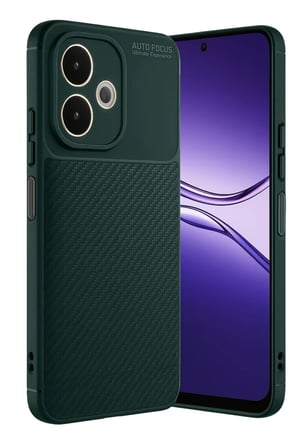 Newface Oppo A5 Pro 4G Kılıf Auto Focus Karbon Kapak - Koyu Yeşil