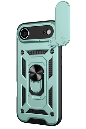 Newface Apple iPhone 17 Air Pars Lens Yüzüklü Silikon - Yeşil