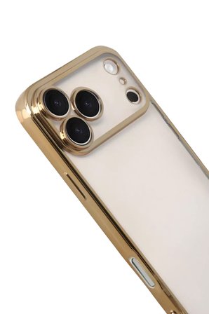 Newface Apple iPhone 17 Pro Max Razer Lensli Silikon - Gold