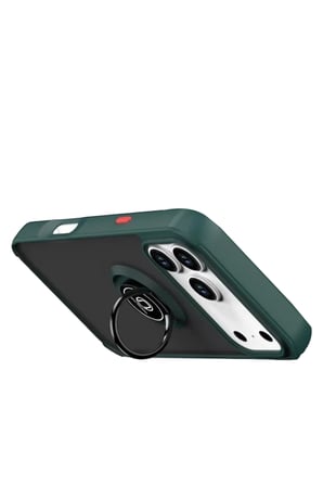 Newface Apple iPhone 17 Pro Montreal Yüzüklü Silikon Kapak - Yeşil