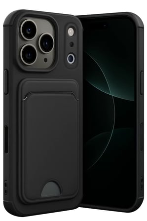 Newface Apple iPhone 17 Pro Kelvin Kartvizitli Silikon - Siyah