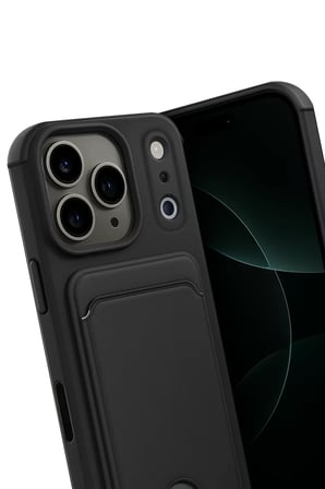 Newface Apple iPhone 17 Pro Kelvin Kartvizitli Silikon - Siyah