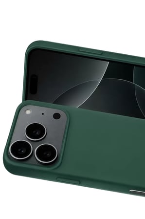 Newface Apple iPhone 17 Pro Max Nano içi Kadife Silikon - Koyu Yeşil