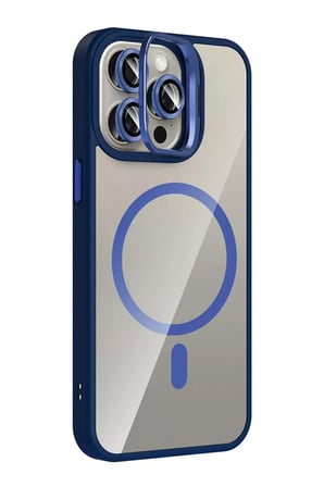Joko Apple iPhone 14 Pro Max Remim Lensli Magsafe Standlı Kapak - Lacivert