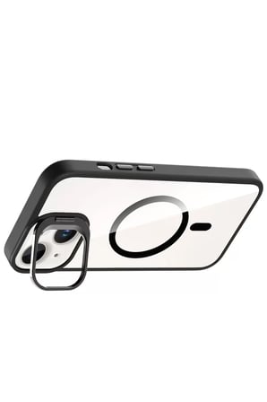 Joko Apple iPhone 15 Plus Remim Lensli Magsafe Standlı Kapak - Siyah