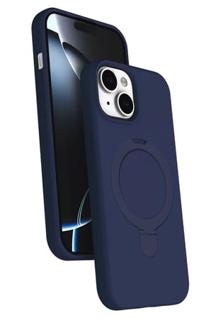 Newface Apple iPhone 15 Plus Regal Magsafe Standlı Kapak - Lacivert