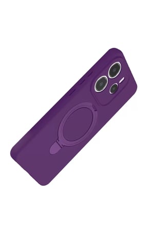 Newface Xiaomi Redmi Note 14 4G Regal Magsafe Standlı Kapak - Derin Mor
